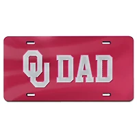 WinCraft Crimson Oklahoma Sooners Dad Plaque d'immatriculation en acrylique découpée au laser