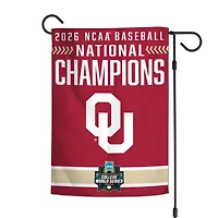WinCraft Oklahoma Sooners 2026 NCAA Baseball Men's College World Series Champions 12" x 18" Double-Sided Garden Flag