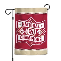 Drapeau de jardin double face WinCraft Oklahoma Sooners 2026, champions des College World Series de baseball masculin de la NCAA, 30 x 45 cm