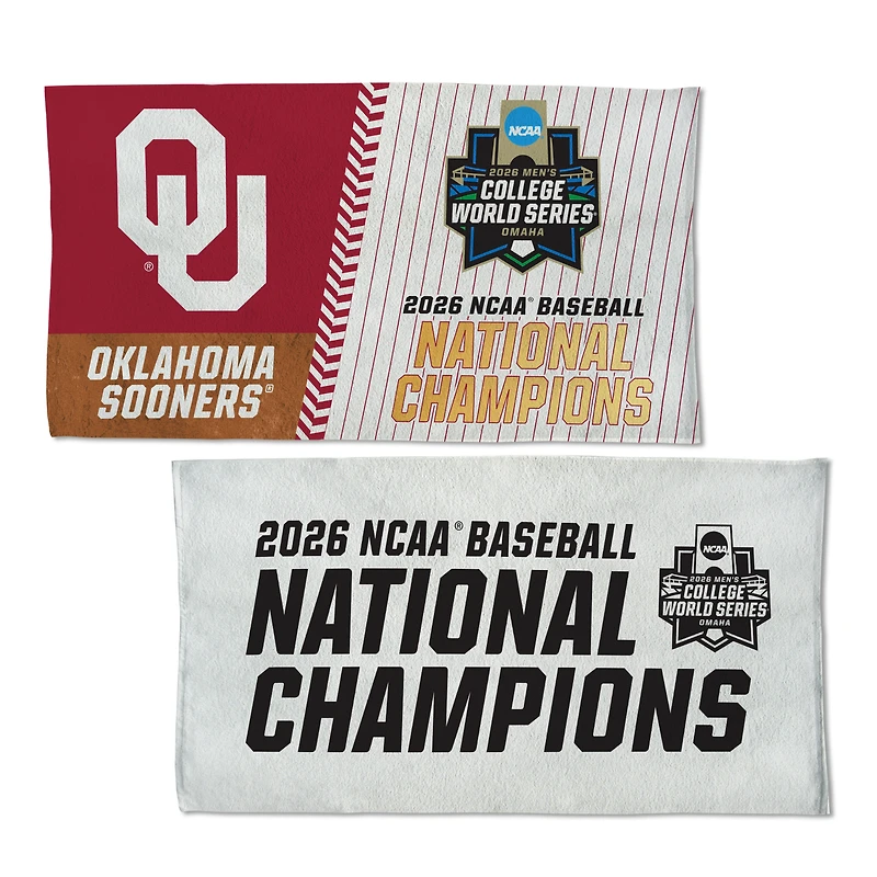 WinCraft Oklahoma Sooners 2026 NCAA Baseball Men's College World Series Champions Locker Room 22" x 42" Double-Sided On-Field Celebration Towel