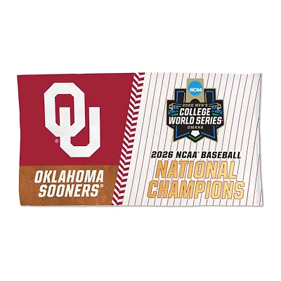 WinCraft Oklahoma Sooners 2026 NCAA Baseball Men's College World Series Champions Locker Room 22" x 42" Double-Sided On-Field Celebration Towel
