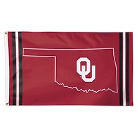 WinCraft Oklahoma Sooners 3' x 5' Deluxe State Shape Design Single-Sided Flag