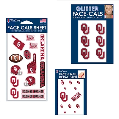 Ensemble de tatouages ​​sans eau WinCraft Oklahoma Sooners 4" x 7"