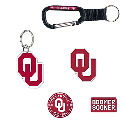 Lot de 5 porte-clés et aimants pour réfrigérateur WinCraft Oklahoma Sooners