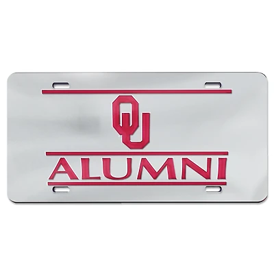 Plaque d'immatriculation en acrylique découpée au laser WinCraft Oklahoma Sooners Alumni