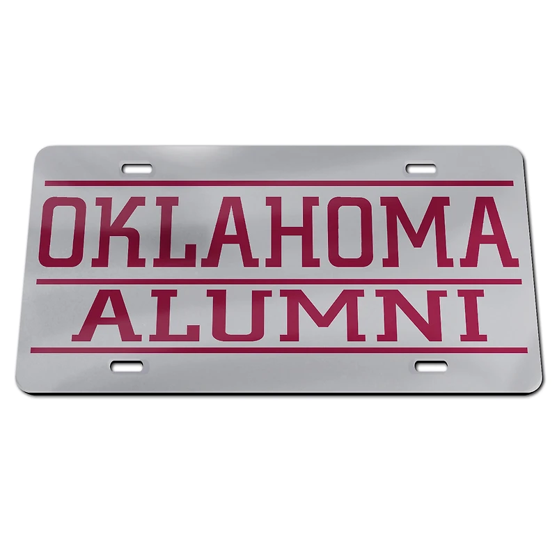 Plaque d'immatriculation argent WinCraft Oklahoma Sooners Alumni