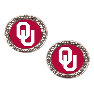 Boucle d'oreille ronde WinCraft Oklahoma Sooners Team Post