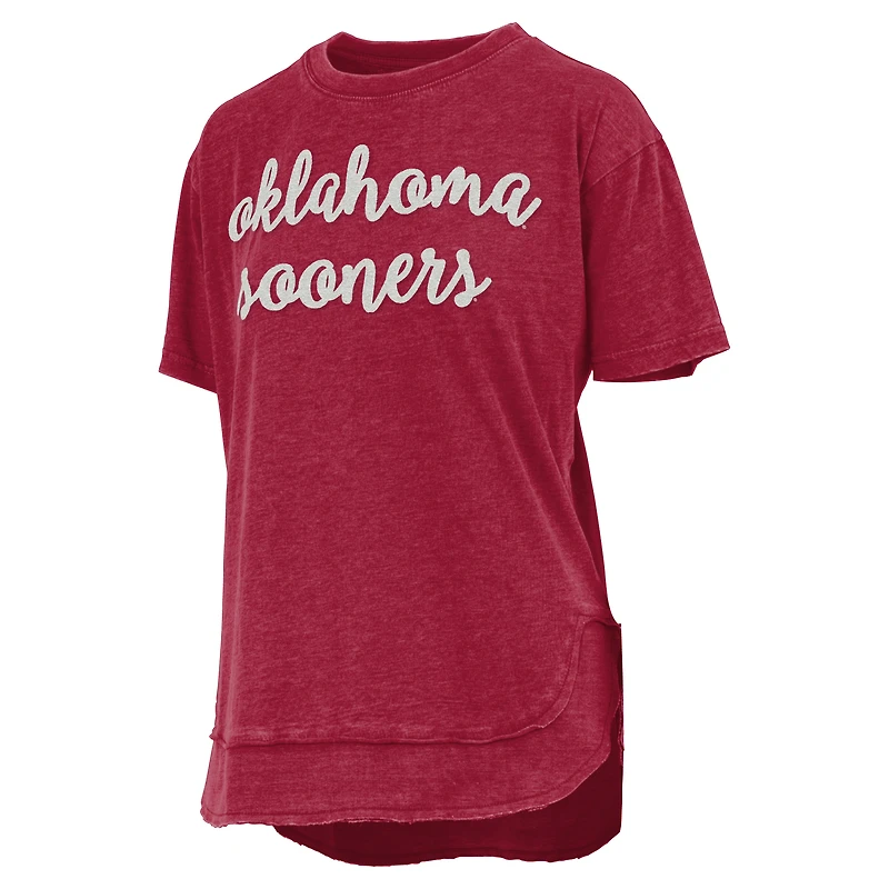 Women's Pressbox  Crimson Oklahoma Sooners Poncho T-Shirt