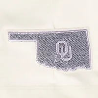 Women's Pro Standard Cream Oklahoma Sooners Reverse French Terry Boxy Cropped T-Shirt