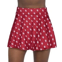 Jupe-short fluide à imprimé intégral ZooZatz Crimson Oklahoma Sooners pour femme