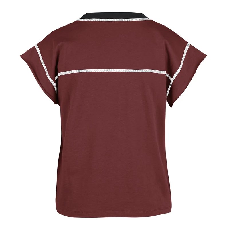Women's '47 Crimson Oklahoma Sooners Sound Up Maya Cutoff T-Shirt