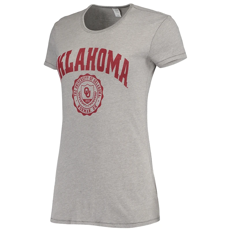 Women's Alternative Apparel Heathered Gray Oklahoma Sooners Keepsake College Seal T-Shirt