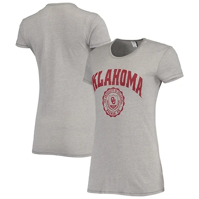 T-shirt pour femme Alternative Apparel gris chiné Oklahoma Sooners Keepsake College Seal