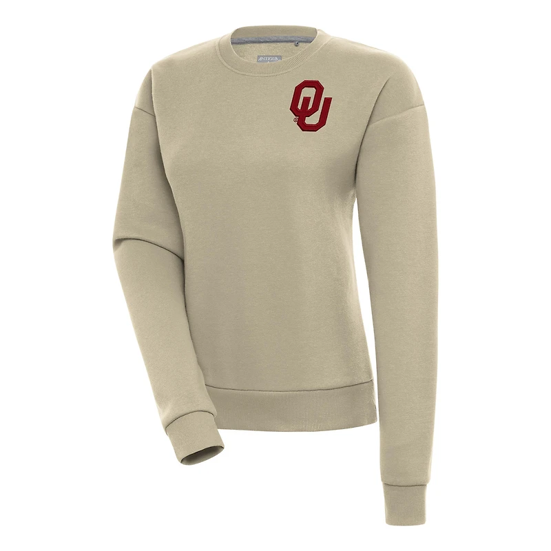 Sweat-shirt à capuche Antigua Khaki Victory pour femme des Sooners de l'Oklahoma