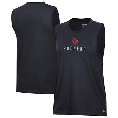 Débardeur noir Champion Oklahoma Sooners Lifestyle pour femmes