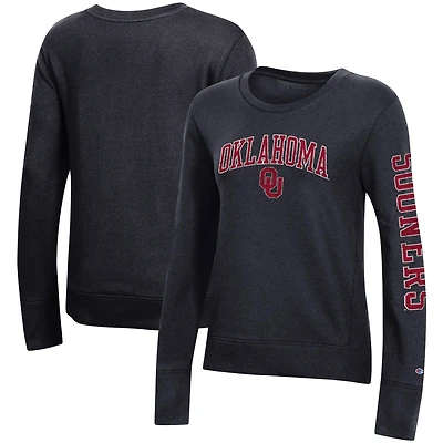 Sweat-shirt en molleton Champion Oklahoma Sooners University 2.0 noir pour femme