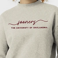 Women's Champion  Cream Oklahoma Sooners Triumph Mock Neck Sweatshirt