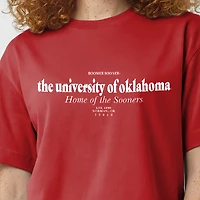 T-shirt à domicile des Oklahoma Sooners, championnes féminines, avec logo Crimson