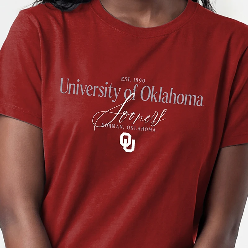 T-shirt de style vie Crimson Oklahoma Sooners pour femmes