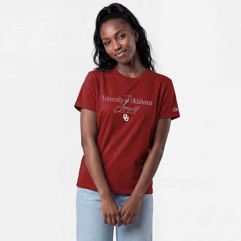 T-shirt de style vie Crimson Oklahoma Sooners pour femmes