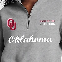 Pull à col zippé Champion gris pour femmes, Oklahoma Sooners Academic Triumph