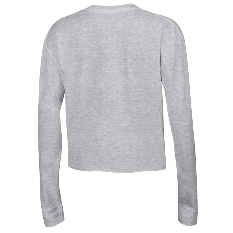 T-shirt court à manches longues pour femme Oklahoma Sooners Boyfriend Champion gris