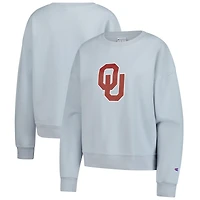 Sweat-shirt Powerblend gris Champion des Oklahoma Sooners pour femmes