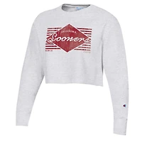 Sweat-shirt court Champion Heather Grey Oklahoma Sooners Reverse Weave pour femmes