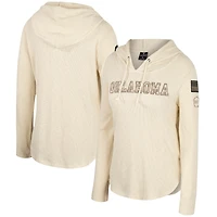 Colosseum Cream Oklahoma Sooners OHT Military Appréciation Casey Raglan T-shirt à capuche manches longues pour femmes