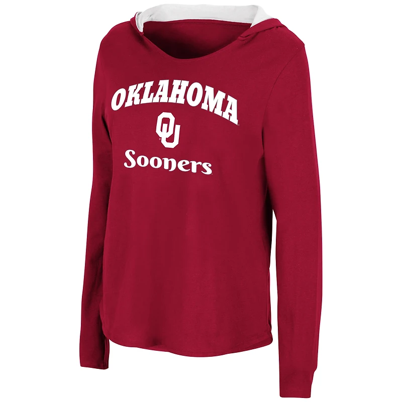 Colosseum Crimson Oklahoma Sooners Catalina Sweat à capuche T-shirt manches longues pour femme