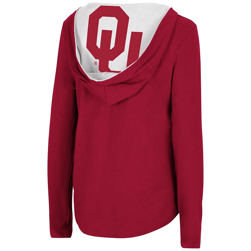 Colosseum Crimson Oklahoma Sooners Catalina Sweat à capuche T-shirt manches longues pour femme