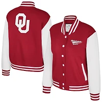Veste polaire à boutons-pression Colosseum Crimson Oklahoma Sooners French Baguette pour femme