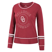 Colosseum Crimson Oklahoma Sooners Heathrow T-shirt à manches longues super doux pour femme
