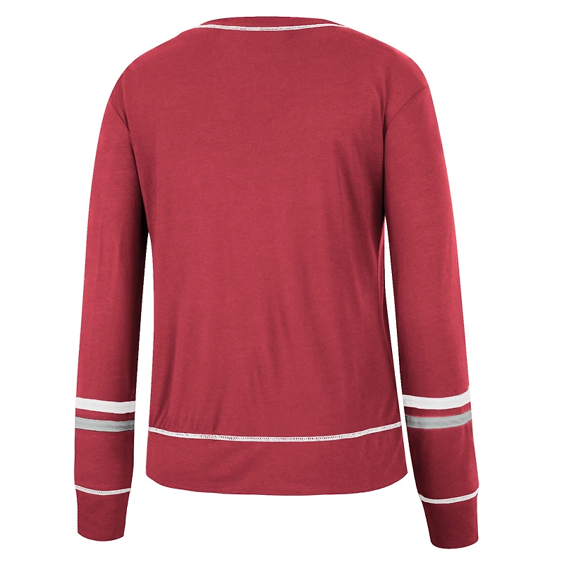 Colosseum Crimson Oklahoma Sooners Heathrow T-shirt à manches longues super doux pour femme
