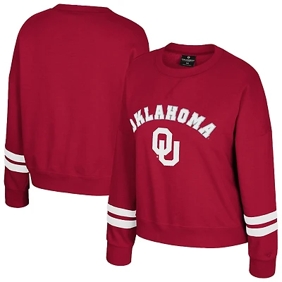 Sweat-shirt en polaire à col ras du cou Splashy Colosseum Crimson Oklahoma Sooners pour femme