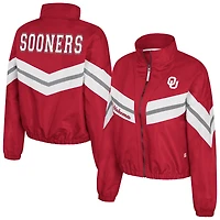 Women's Colosseum  Crimson Oklahoma Sooners Thin Ice Full-Zip Windbreaker