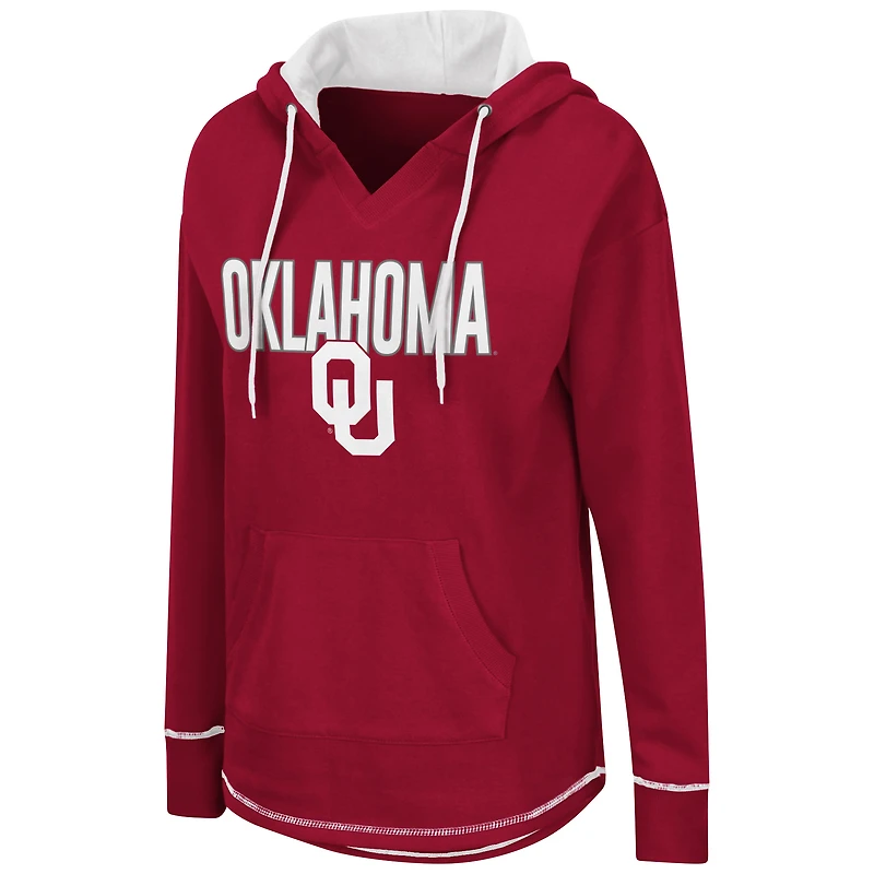Colosseum Crimson Oklahoma Sooners Tunique Pull à col en V pour femme