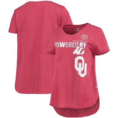 Colosseum Heathered Crimson Oklahoma Sooners PoWered By Title IX T-shirt pour femme