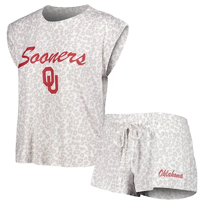 Concepts Sport Crème Oklahoma Sooners Montana T-shirt et short pour femme