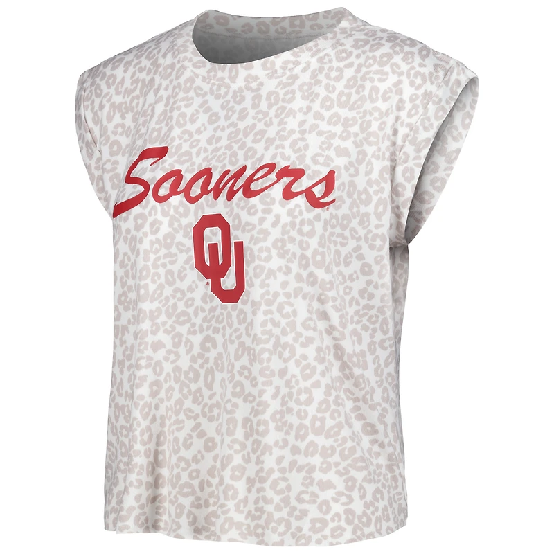 Women's Concepts Sport Cream Oklahoma Sooners Montana Top & Shorts Sleep Set