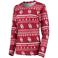 Women's Concepts Sport Crimson Oklahoma Sooners Holiday Long Sleeve Top & Pants Sleep Set
