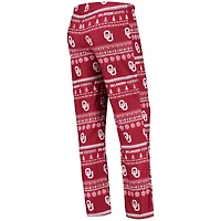 Ensemble de nuit pour femme Concepts Sport Crimson Oklahoma Sooners Holiday, haut à manches longues et pantalon