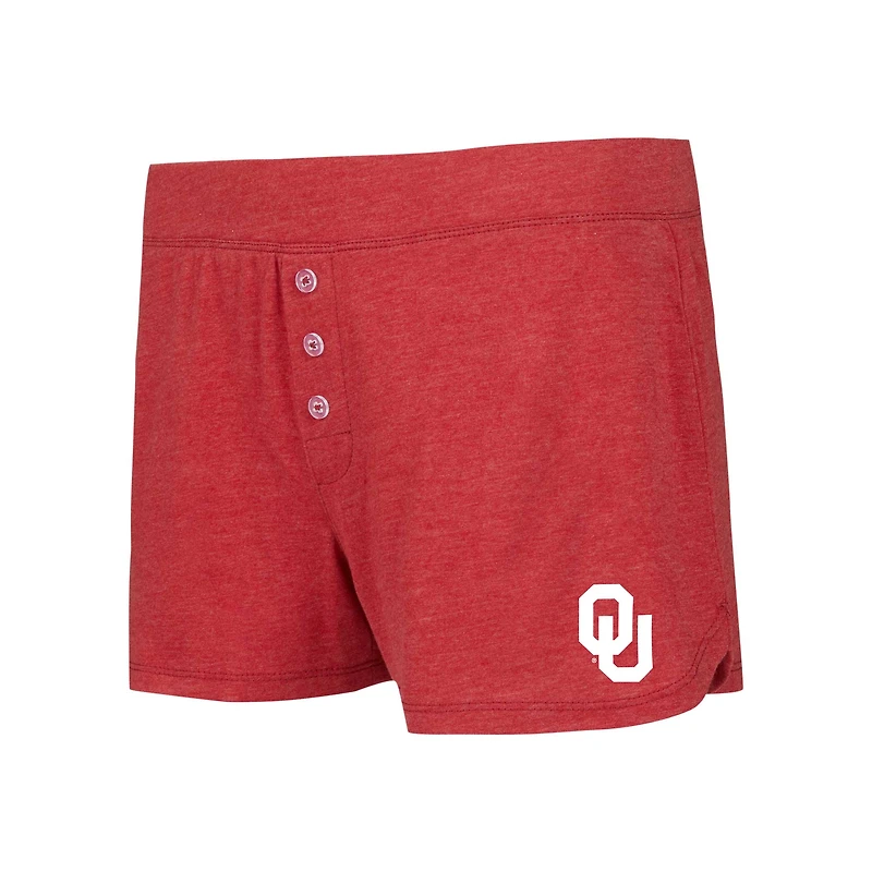 Ensemble haut à manches longues et short Concepts Sport Crimson pour femme, couleur équipe des Sooners de l'Oklahoma