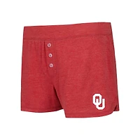 Ensemble haut à manches longues et short Concepts Sport Crimson pour femme, couleur équipe des Sooners de l'Oklahoma