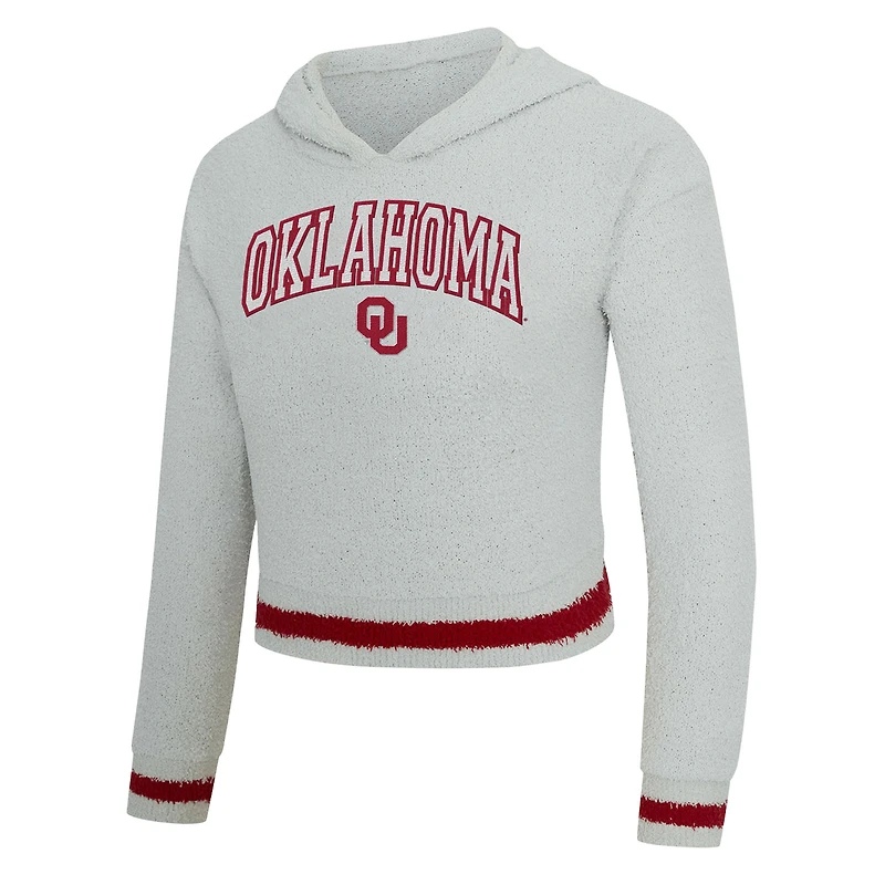 Ensemble sweat à capuche et short manches longues Whitley gris/cramoisi pour femme des Sooners de l'Oklahoma