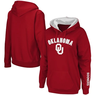Sweat à capuche pour femme Crimson Oklahoma Sooners Arch & Logo 1