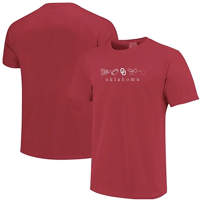 T-shirt pour femmes Crimson Oklahoma Sooners Comfort Colors