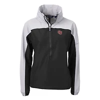 Anorak demi-zip écologique recyclé pour femme Cutter & Buck, noir/gris, des Oklahoma Sooners Vault Charter