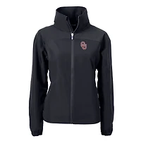 Women's Cutter & Buck  Black Oklahoma Sooners Charter Eco Recycled Full-Zip Jacket