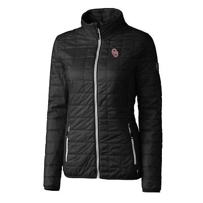 Doudoune zippée intégrale Cutter & Buck noire Oklahoma Sooners Rainier pour femme